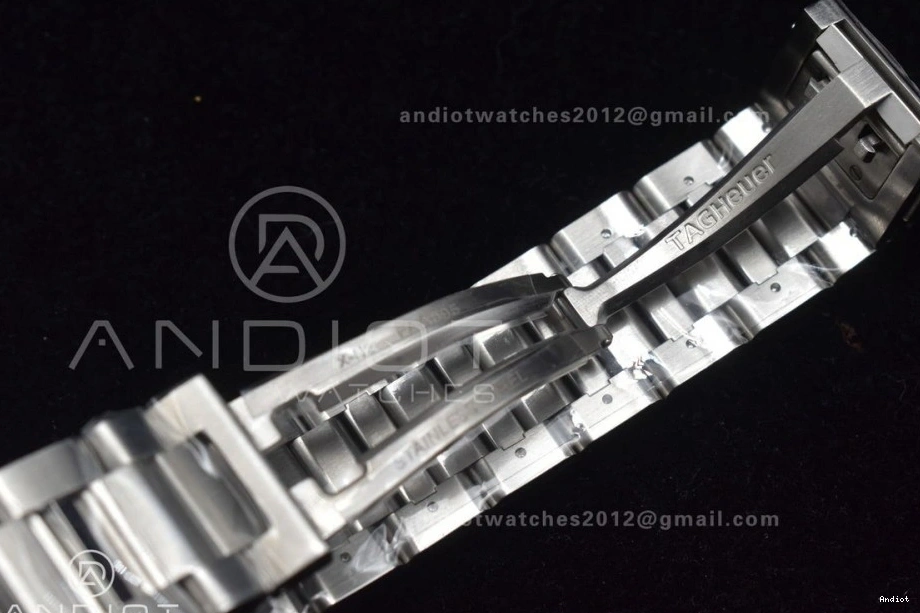 SS 01 on A1887 Chrono Best Black Calibre Dial Bracelet SS XF Strap 1:1 Edition Heuer 0209